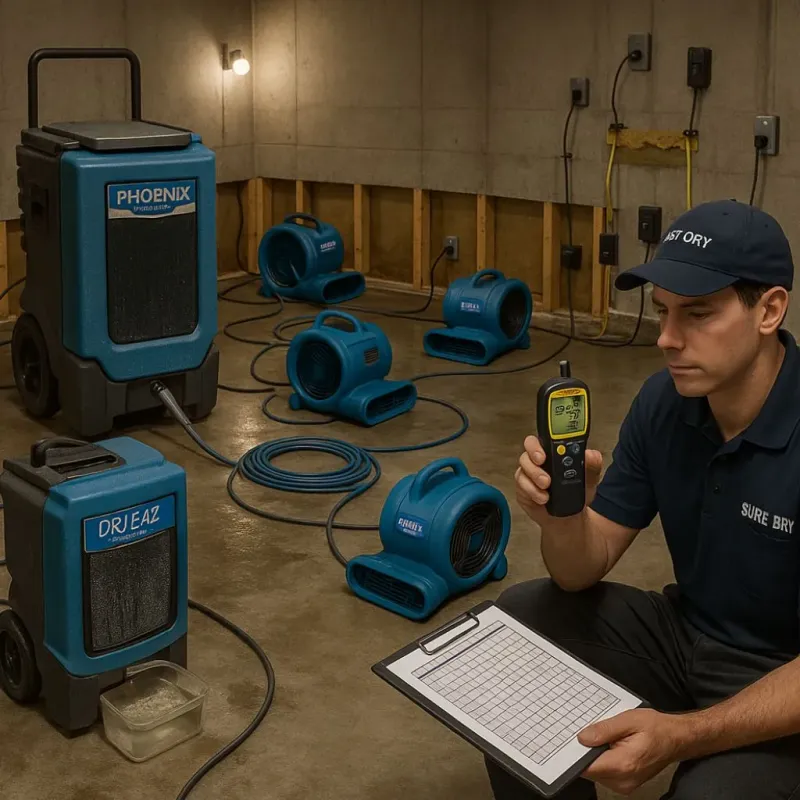 Structural Drying and Dehumidification process in Lincolnville, ME